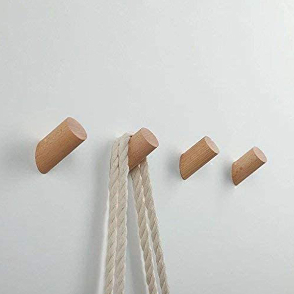 4Pack Wall Hooks Hat Rack, Wooden Coat Hooks Wall Mounted, Decorative Hooks  Single Organizer Hat Hanger Towel Rack 