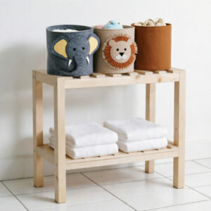 Multi-Tier Solid Wood Storage Shelf