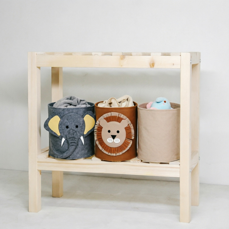 Multi-Tier Solid Wood Storage Shelf
