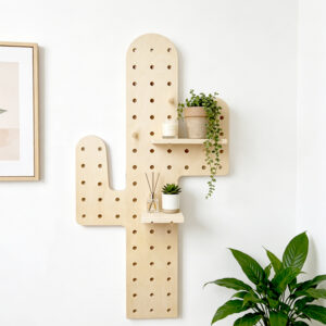 Wooden Diy Craft Storage Display Pegboard Wall Shelves