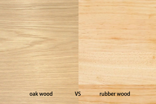 oak wood vs rubber wood