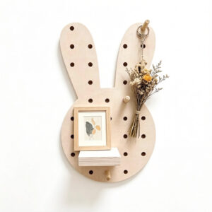 Adjustable Wood Pegboard Organizer Shelf