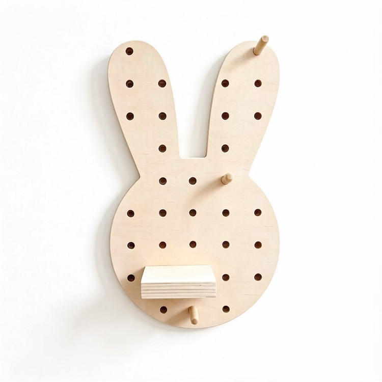 Adjustable Wood Pegboard Organizer Shelf - Image 2