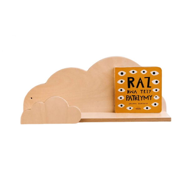 Cloud-Shaped Kids Wall Shelf Set - Natural Wood Floating Shelves for Nursery, Bedroom & Playroom