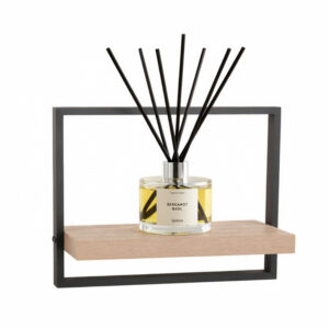 Modern Framed Floating Wall Shelf with Oak Finish