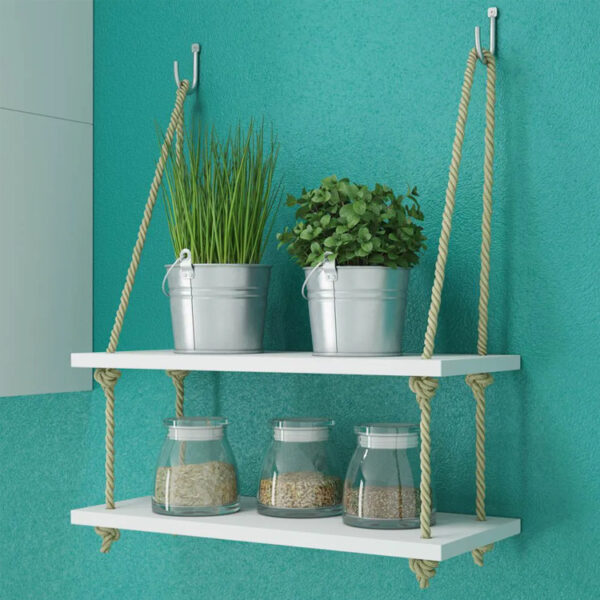Natural Rope Floating Wall Shelf