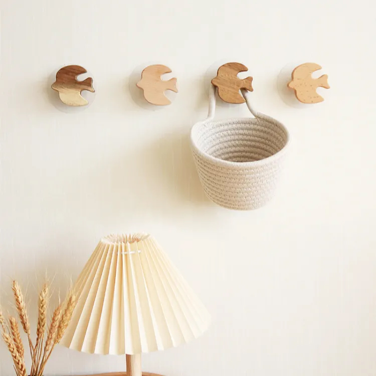Cute Animal-shaped Punch-free Wooden Wall Hooks (4)