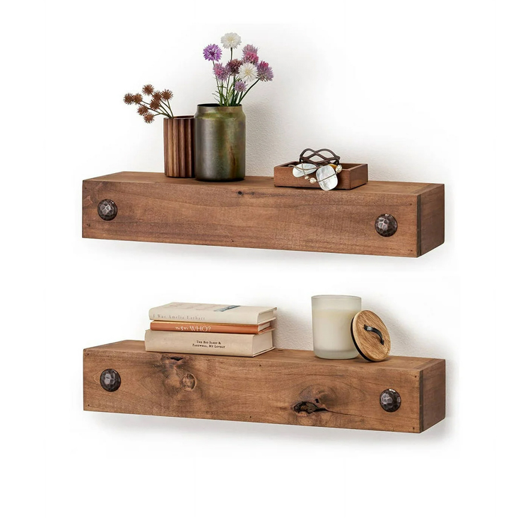 Farmhouse Wood Walnut Floating Shelf