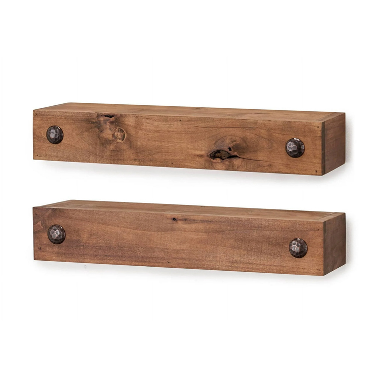 Farmhouse Wood Walnut Floating Shelf