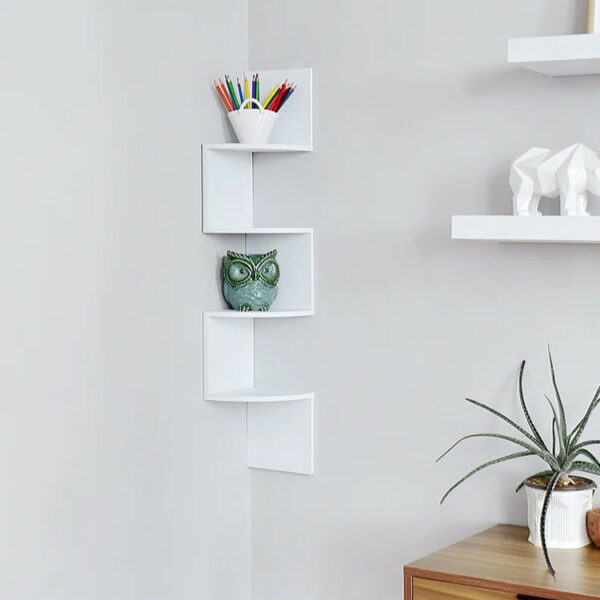 Floating Wooden Corner Shelf