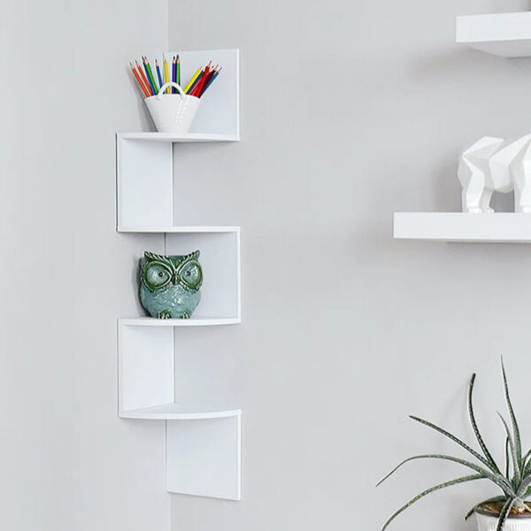 Floating Wooden Corner Shelf