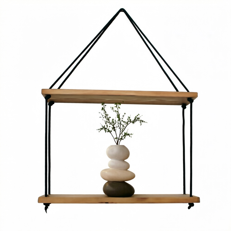Handcrafted Reclaimed Wood Dual Floating Shelf