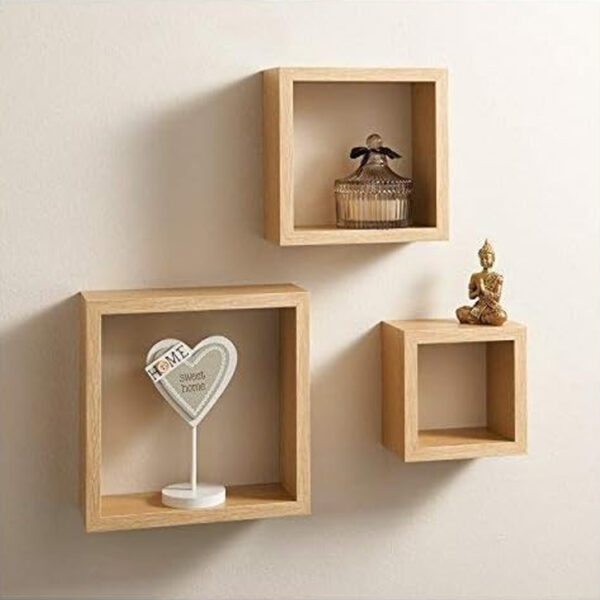 Modern Cube Floating Wall Shelves Set of Three