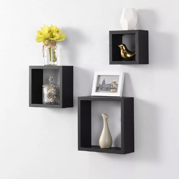 Modern Cube Floating Wall Shelves Set of Three