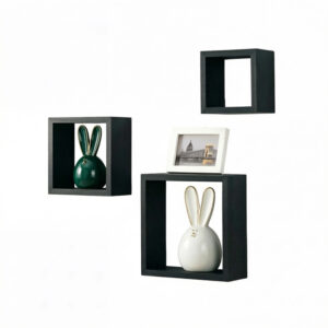 Modern Floating Cube Wall Shelves Set of Three