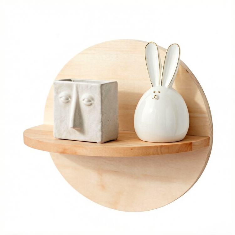Modular Circular Wall-Mounted Storage Organizer with Shelves and Hooks