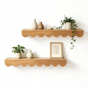Scalloped Edge Wall Storage Shelf