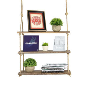 3-Tier Jute Rope Wall-Mounted Organizer Shelf