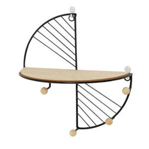 Semicircle Floating Wall Shelf with Iron Hook