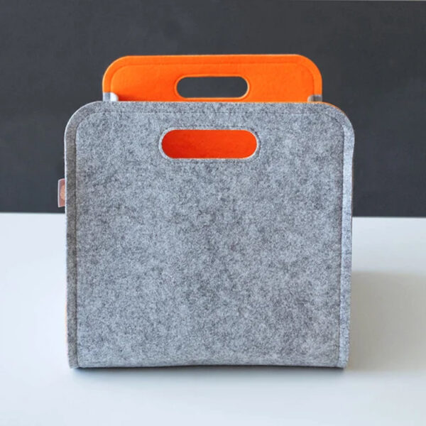 Two-Tone Felt Storage Bin with Handles