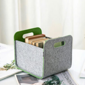 Two-Tone Felt Storage Bin with Handles
