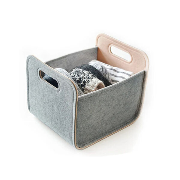 Two-Tone Felt Storage Bin with Handles