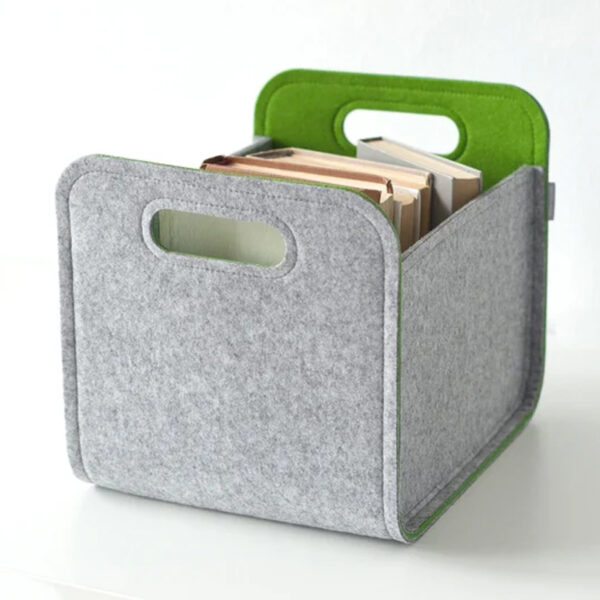 Two-Tone Felt Storage Bin with Handles