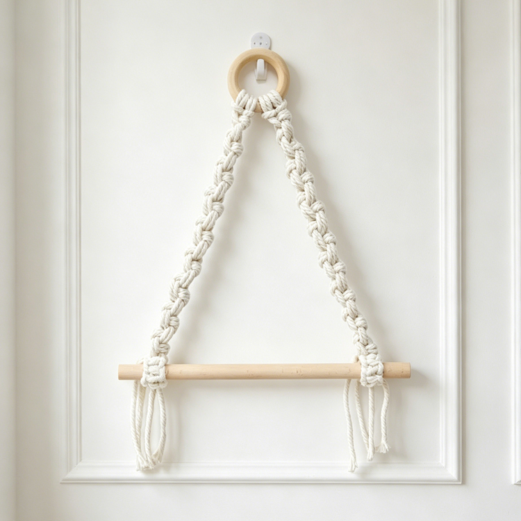 Wall-Mounted Macrame Toilet Paper Holder