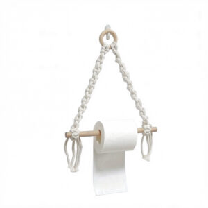 Wall-Mounted Macrame Toilet Paper Holder