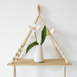 Handmade Macrame Wooden Hanging Shelf