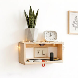 ​​Concealed-Charge Pine Wall Shelf​​