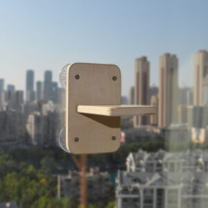 Suction Cup Wood Cat Window Shelf For Indoor Cats