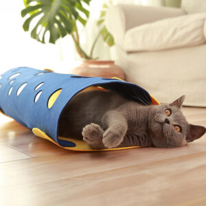 thick felt cat tunnel for indoor cats
