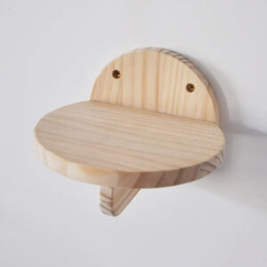Solid Wood Wall-Mounted Cat Perch and Climbing Shelf