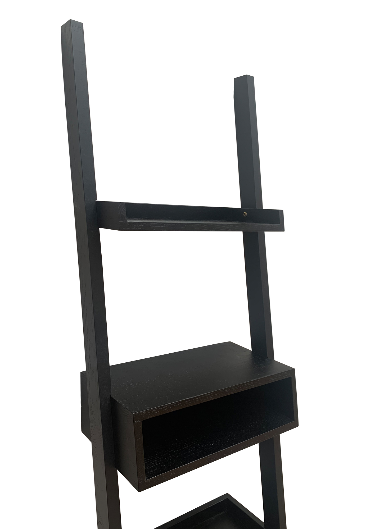 5-Tier Leaning Ladder Bookshelf with Raised Edge Shelves