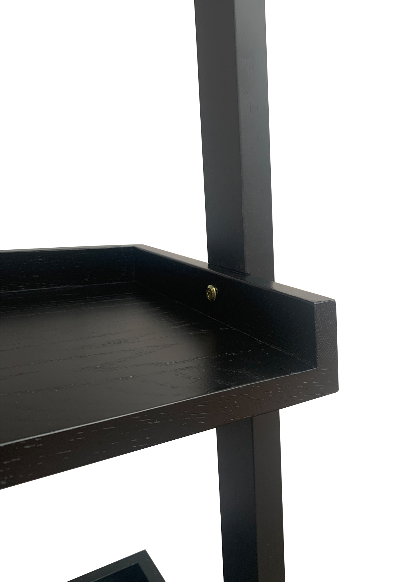 5-Tier Leaning Ladder Bookshelf with Raised Edge Shelves