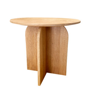 Minimalist Round Pedestal Table in Solid Oak