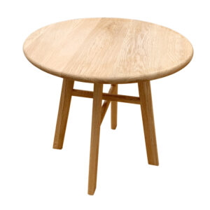 Modern Solid Wood Round Side Table with Cross-Frame Base