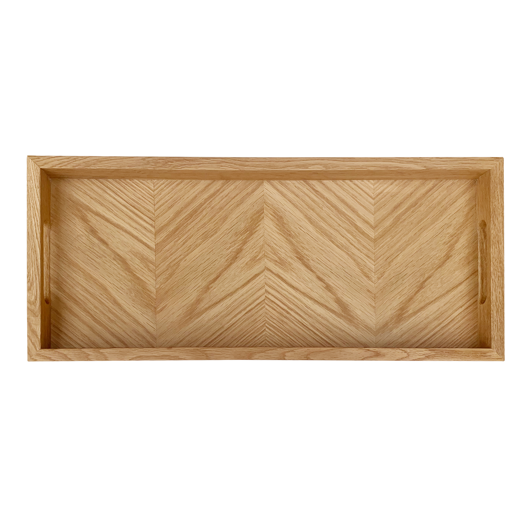 Premium Herringbone Wood Serving and Decorative Tray