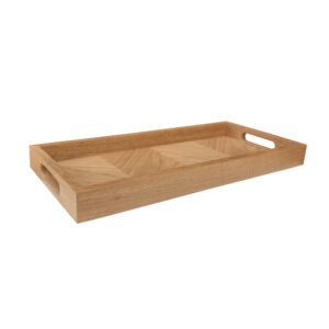 Premium Herringbone Wood Serving and Decorative Tray