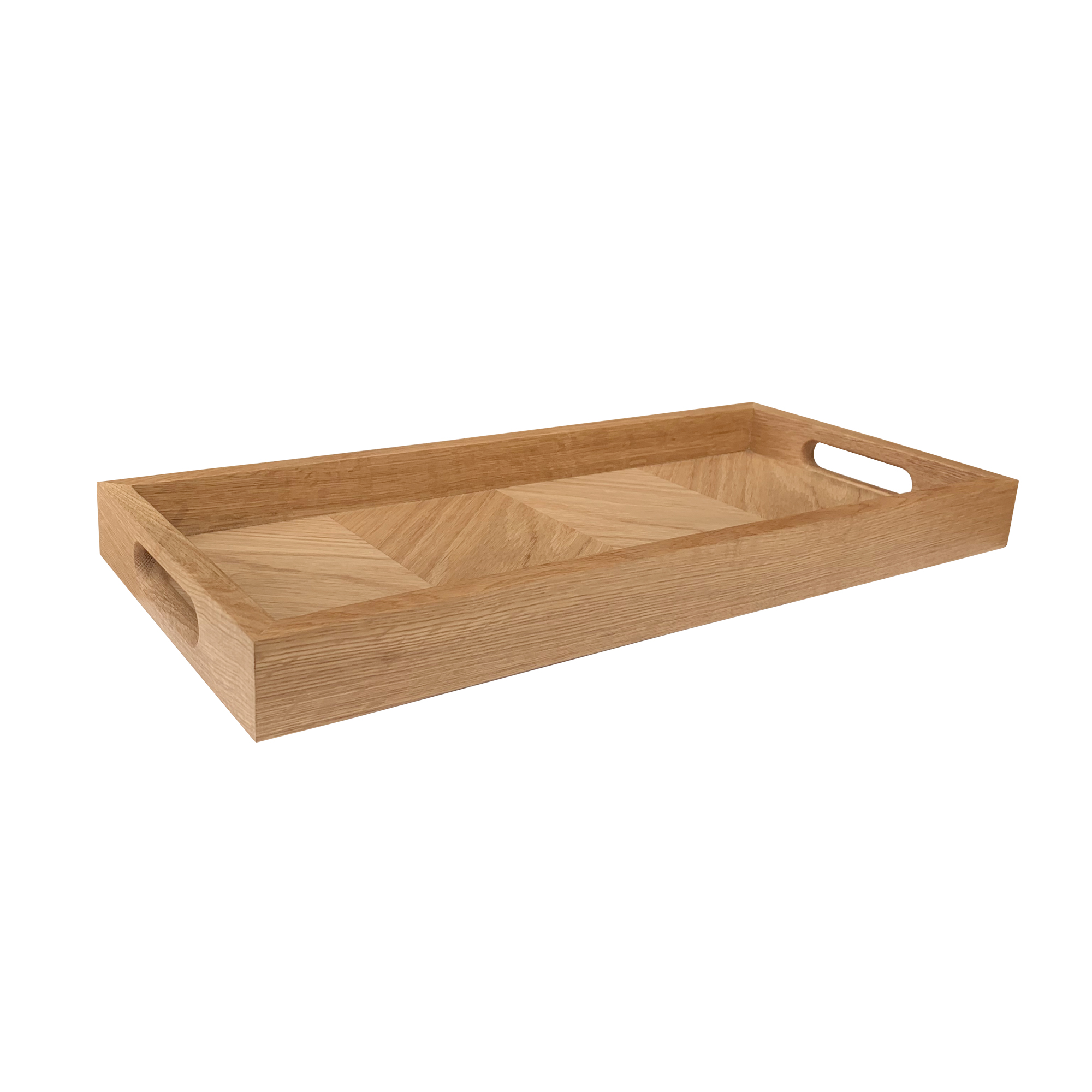Premium Herringbone Wood Serving and Decorative Tray