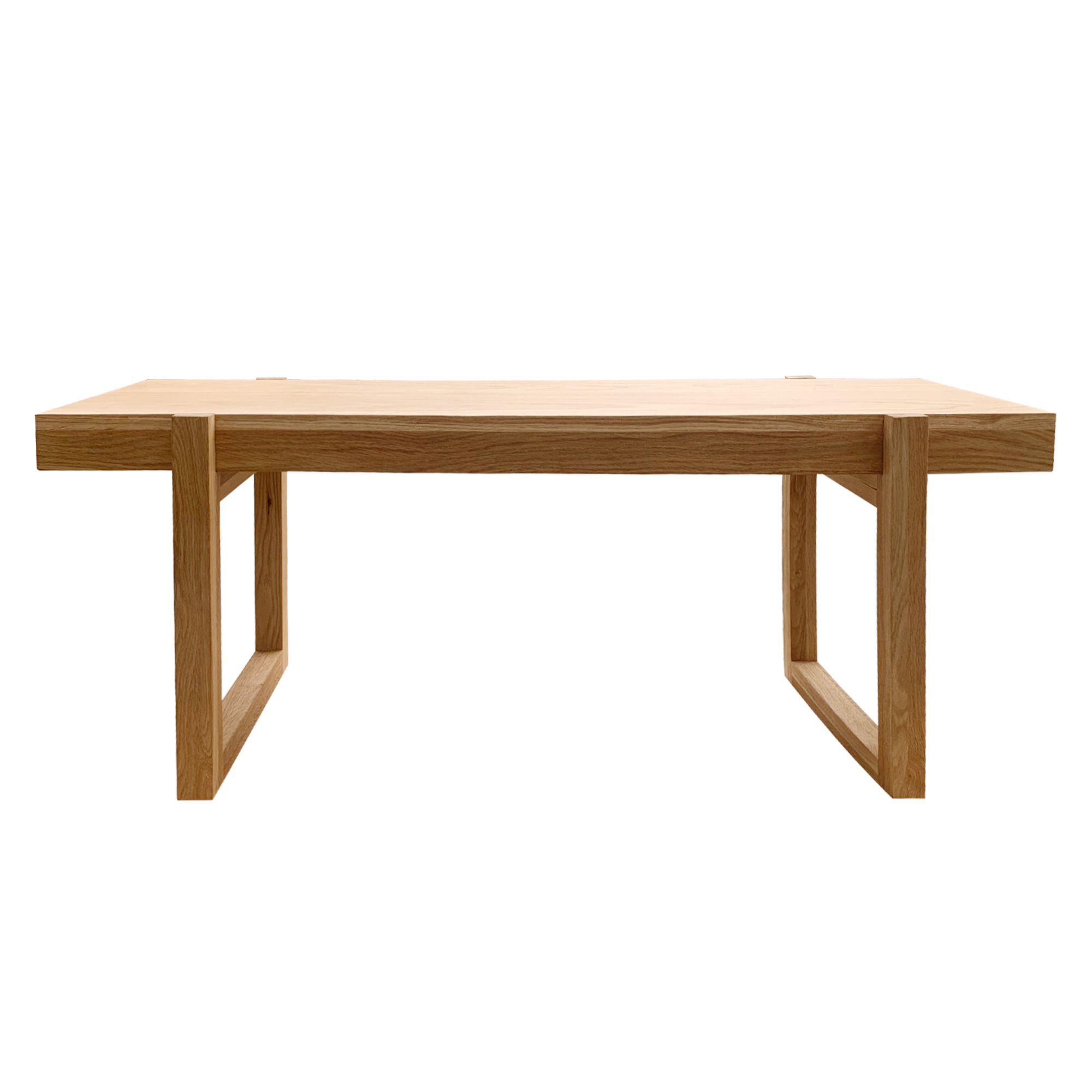 Solid Wood Minimalist U-Frame Bench and Coffee Table