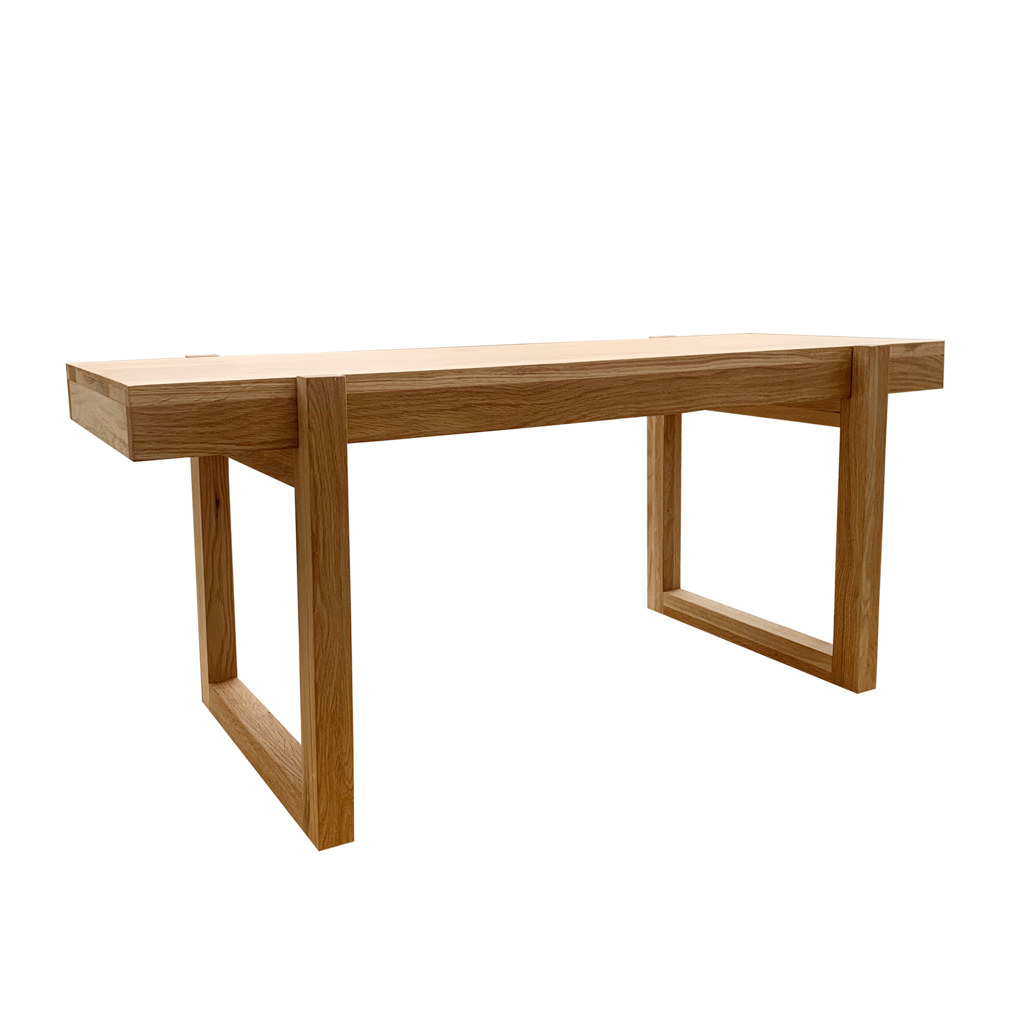 Solid Wood Minimalist U-Frame Bench and Coffee Table