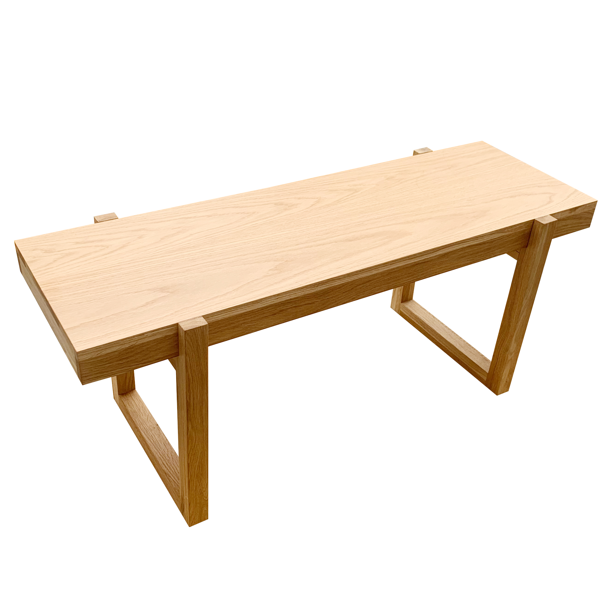 Solid Wood Minimalist U-Frame Bench and Coffee Table - Image 2