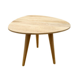 Solid Wood Pebble-Shaped Side Table with Splayed Tripod Legs