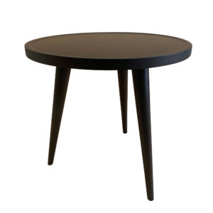 Solid Wood Round Tray-Top Accent Table with Tapered Tripod Legs