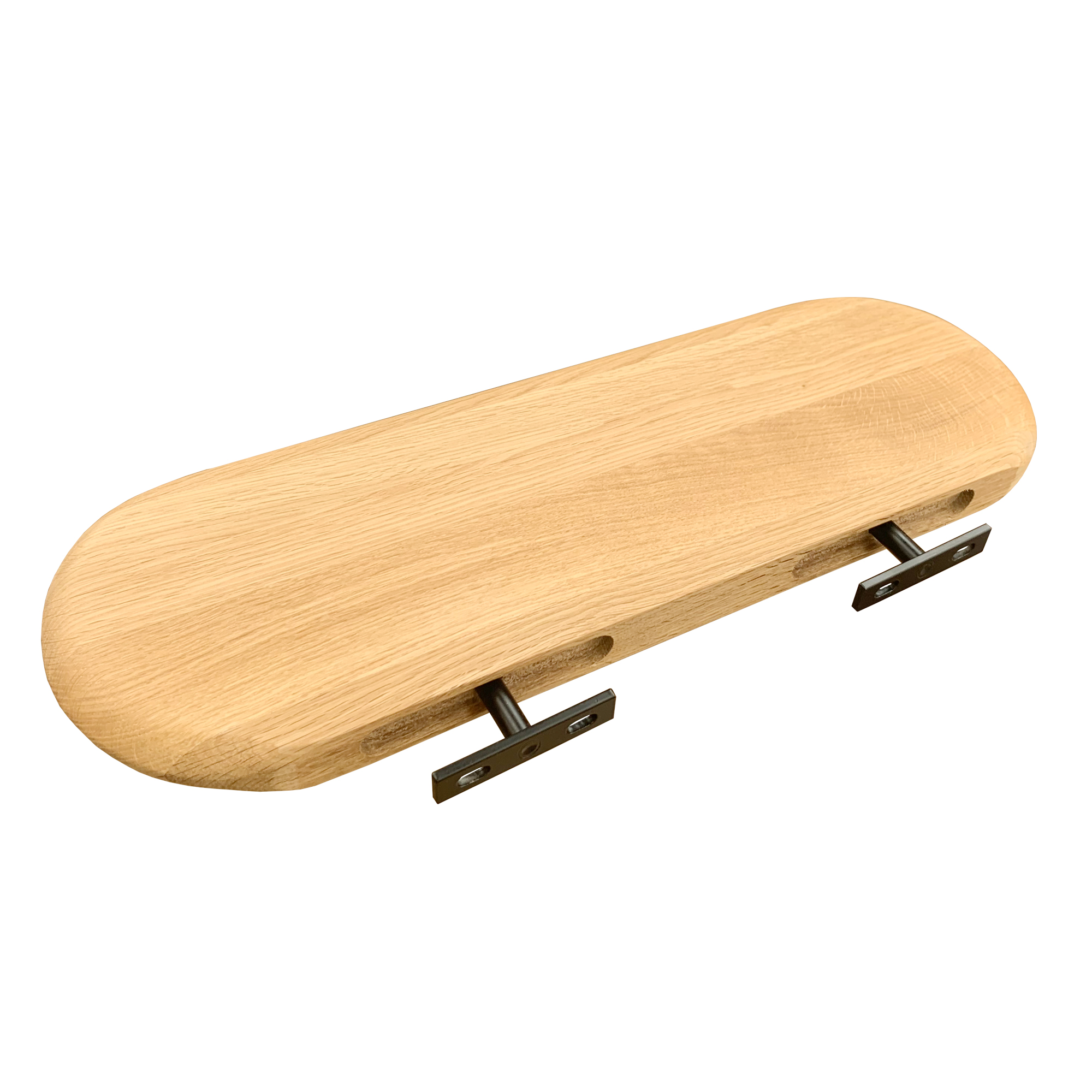 Solid Wood Rounded Floating Shelf with Hidden Steel Brackets