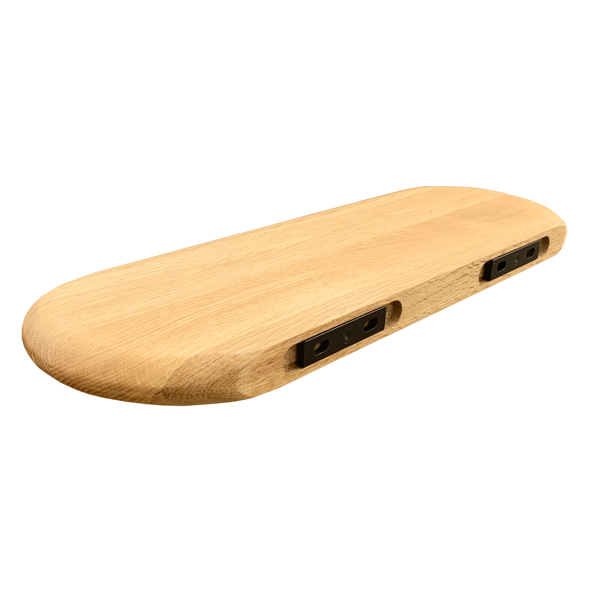 Solid Wood Rounded Floating Shelf with Hidden Steel Brackets